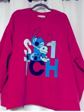 Disney Hot Pink Crewneck Tee with Logo Tag